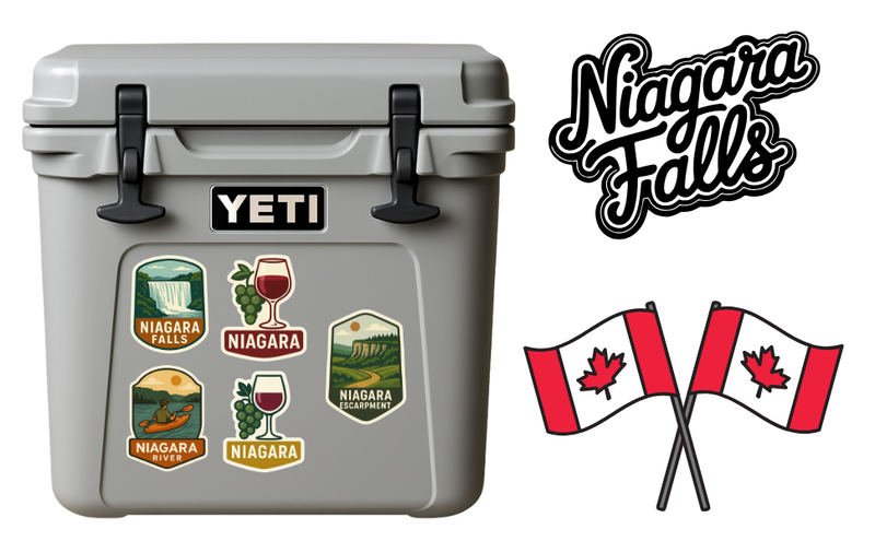 Kayaking Niagara River Sticker Pack | Yeti Cooler Decal Set - Product Image
