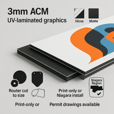 Storefront signs Niagara - professional ACM fascia sign installation