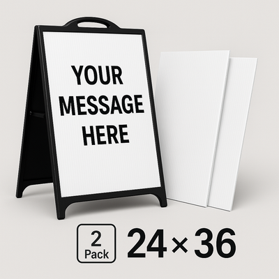 A-Frame Sign Inserts 24x36 - Corrugated Plastic (Pack of 2) Niagara Stands Out
