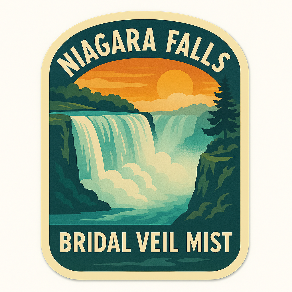 Vintage style Bridal Veil Falls sticker Niagara