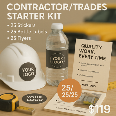 Contractor Kit — 25 Stickers + 25 Bottle Labels + 25 Flyers