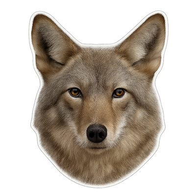 Coyote Face Car Window Decal – Photo‑Realistic | Oracal 651 Sticker Niagara Stands Out