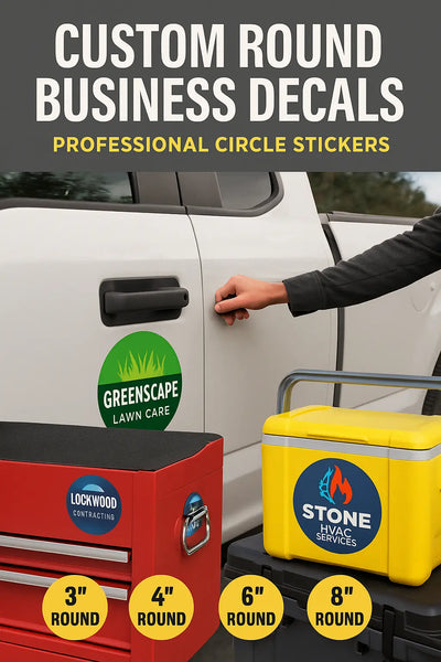 Custom Round Business Decals - Professional Vinyl Stickers Niagara Stands Out