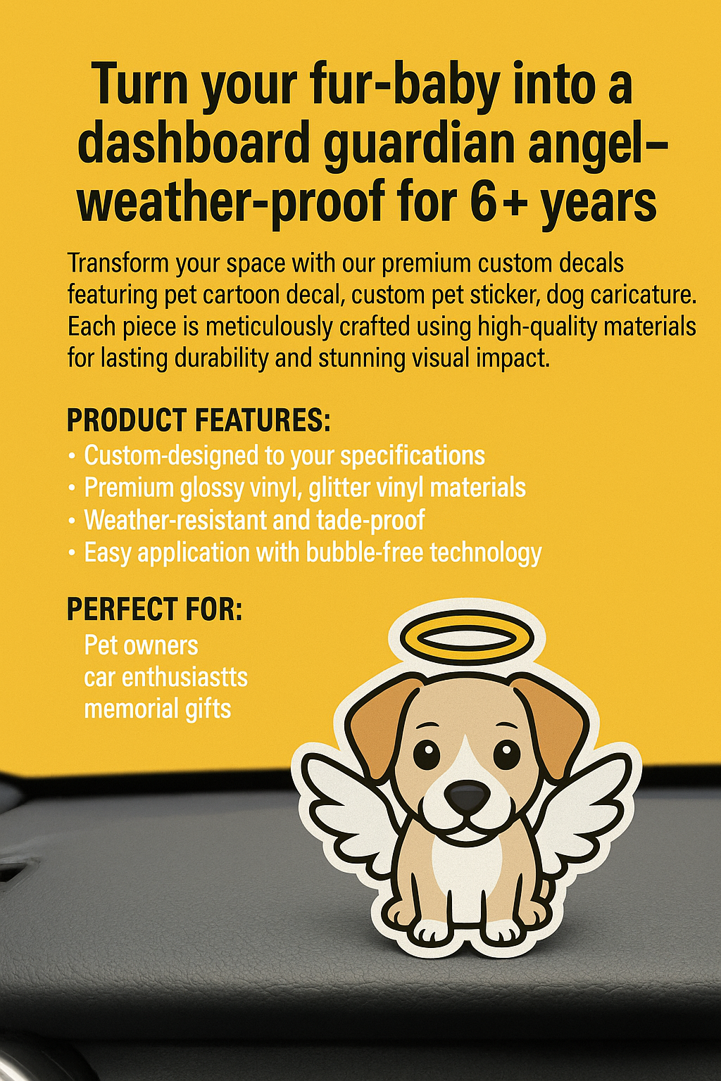 Custom Pet Cartoon Caricature Decals - Premium Die-Cut Vinyl Niagara Stands Out