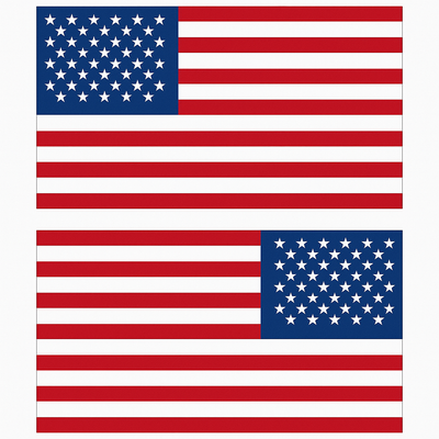 American Flag Decal Pair — Left/Right Mirrored (Outdoor Vinyl) Niagara Stands Out