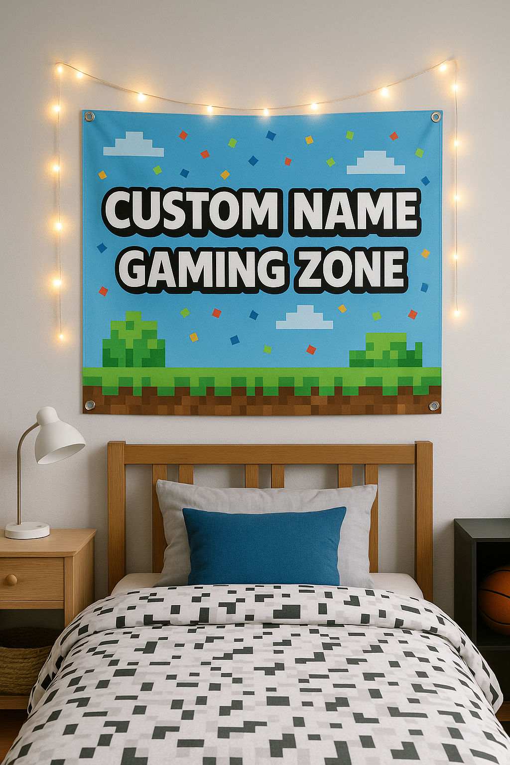 Personalized Roblox Gamer Banner & Bedroom Wall Decor | Custom Name & Age Vinyl Sign