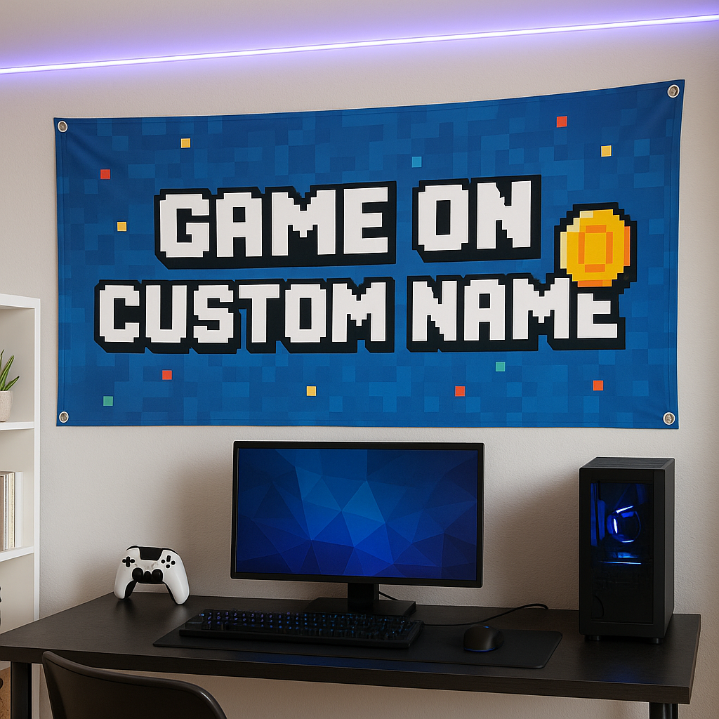 Personalized Roblox Gamer Banner & Bedroom Wall Decor | Custom Name & Age Vinyl Sign