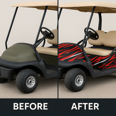 Custom Golf Cart Decal Kits - Professional Vinyl Graphics Canada Niagara Stands Out