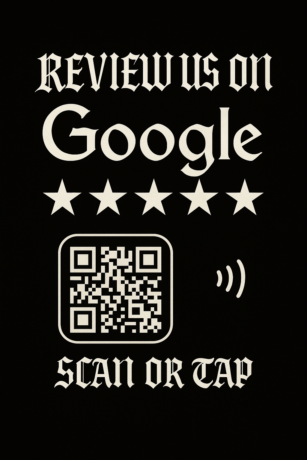 Google Review NFC Decal — Tap or Scan (Tattoo Shop Edition, Canada)