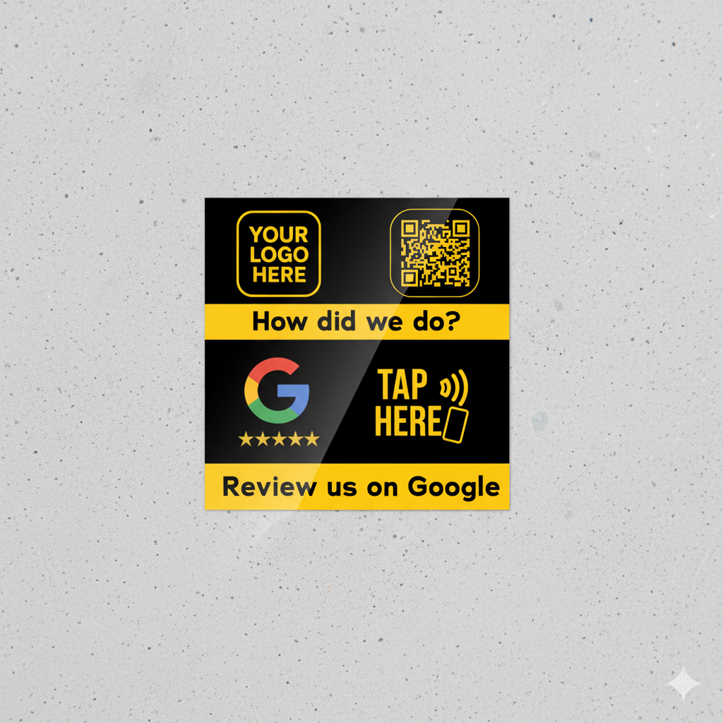 NFC Review Table Decal | Adhesive Flat-Lay Sticker | Ships Today ON | from $39