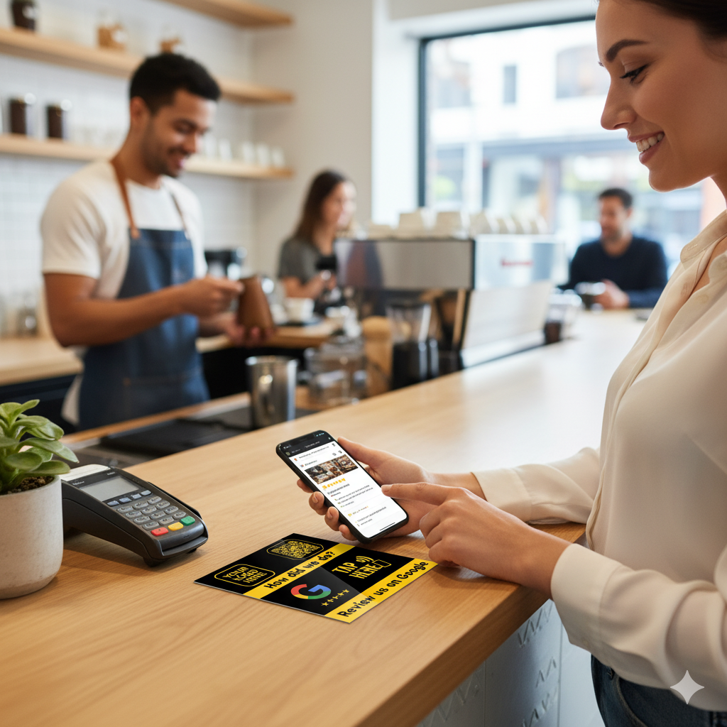 NFC Review Table Decal | Adhesive Flat-Lay Sticker | Ships Today ON | from $39