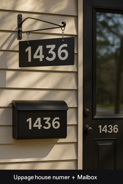 Custom Hanging House Number Sign + Mailbox & Door Decals Niagara Stands Out