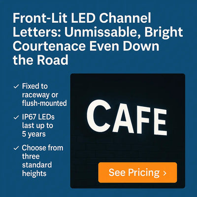 LED Channel Letters – Front‑Lit & Halo‑Lit Niagara Stands Out