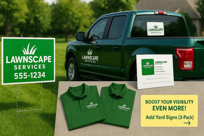 Lawn Care Startup Kit - T-Shirt Uniforms & Yard Signs | Complete Branding Package Niagara Stands Out