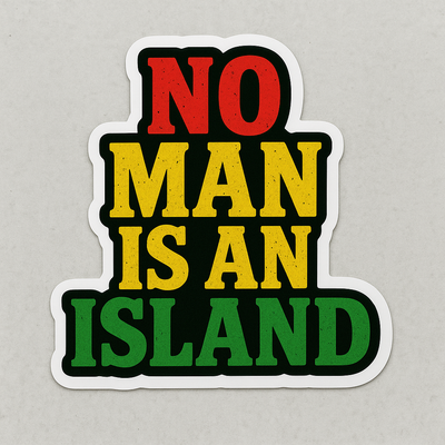 no man is an island vinyl sticker