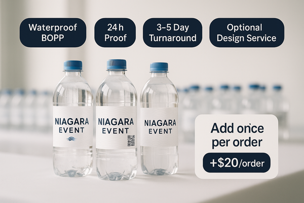 Waterproof Water Bottle Labels (Wraps) - Small Business Bundles Niagara Stands Out