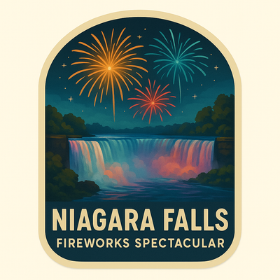 Niagara Falls fireworks night sticker