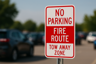 Fire Route Signs — Reflective Aluminum (Niagara) Niagara Stands Out