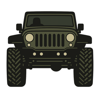 Tactical Jeep Front View — Small Vinyl Decal (Single) Niagara Stands Out