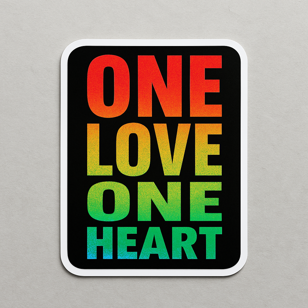 one love one heart vinyl sticker