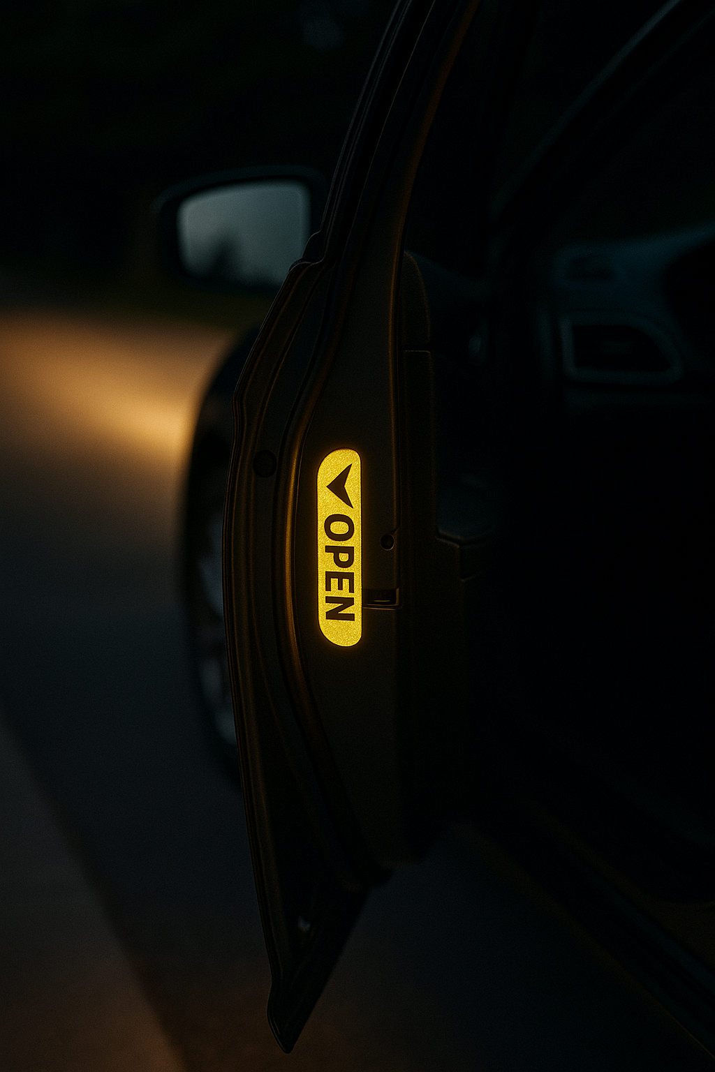 Reflective “OPEN” Door Safety Stickers — High-Visibility Pack Niagara Stands Out