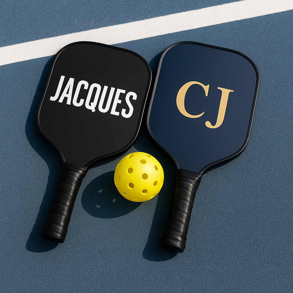 Pickleball Paddle Name Decal – Monogram Sticker (Set of 2) Niagara Stands Out