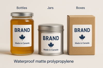 Custom 3x4 Labels Canada | Waterproof Color Product Stickers Matte PP Niagara Stands Out