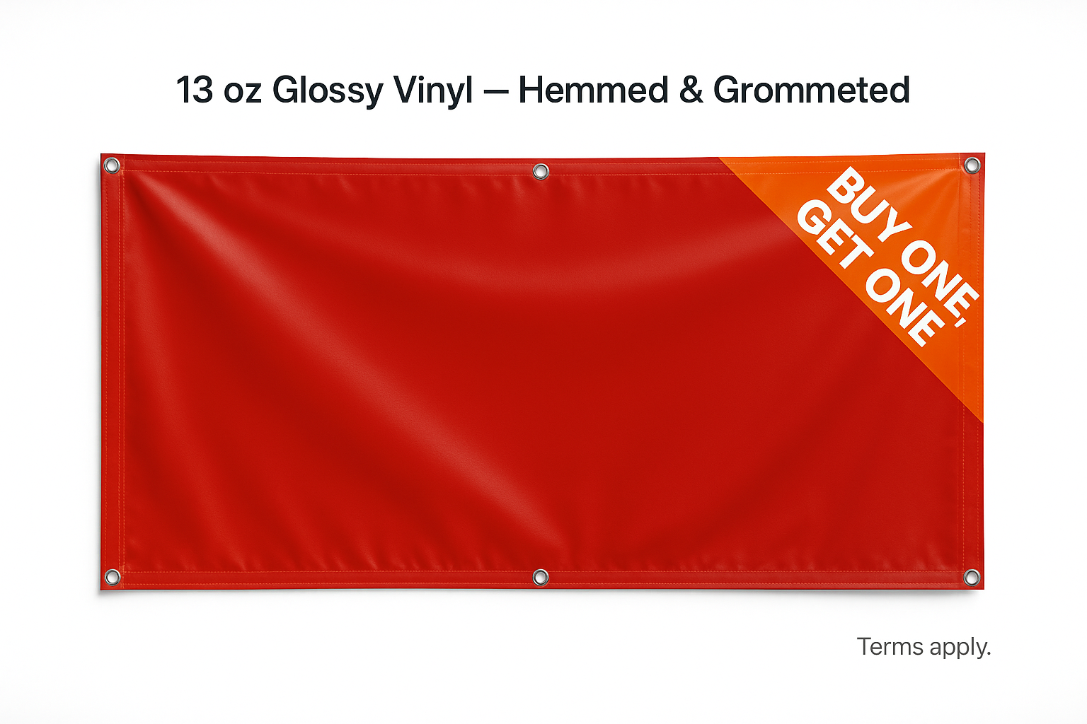 Professional 13oz vinyl banner with reinforced corners - trade show quality - Canada wide shipping