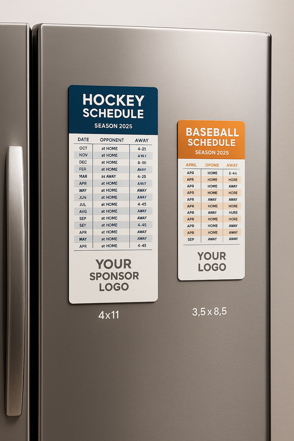 Team Schedule Magnets — Sports & Sponsor (Canada)