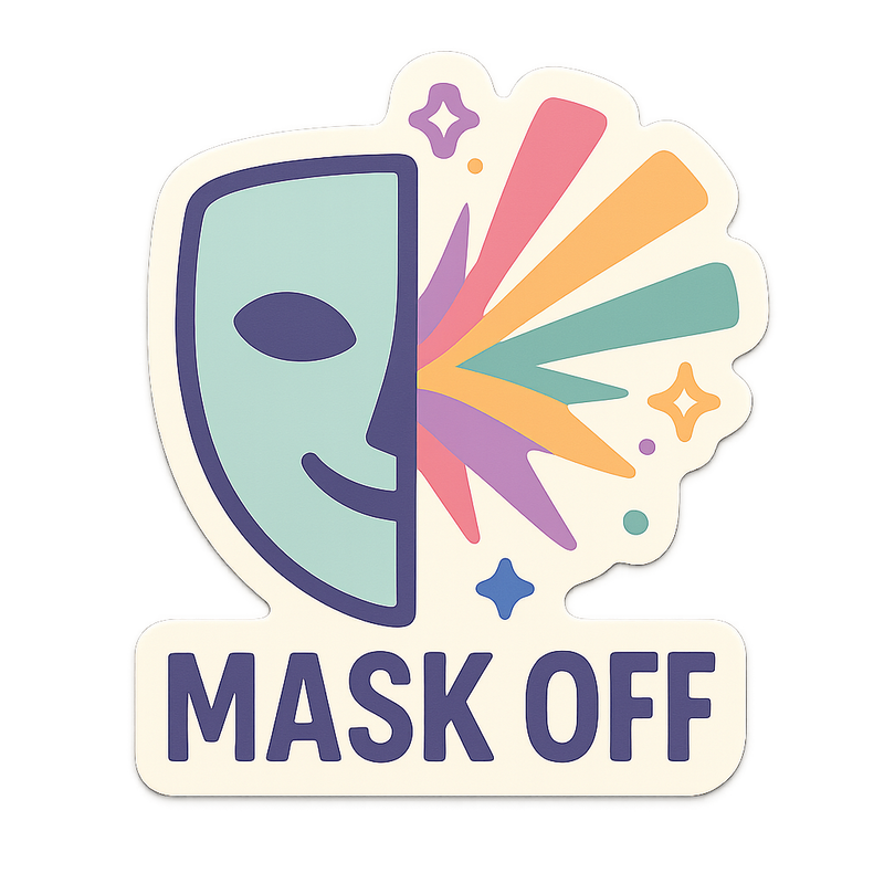 Theatrical Mask With Vibrant Rays Sticker Theatrical Mask with Vibrant Rays
