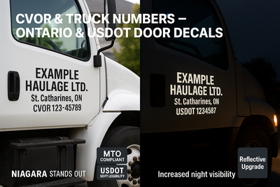 CVOR & Truck Numbers — Ontario & USDOT Door Decals Niagara Stands Out