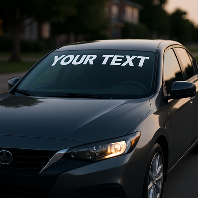 Windshield Banner – Custom Text (up to 48"×7") Niagara Stands Out