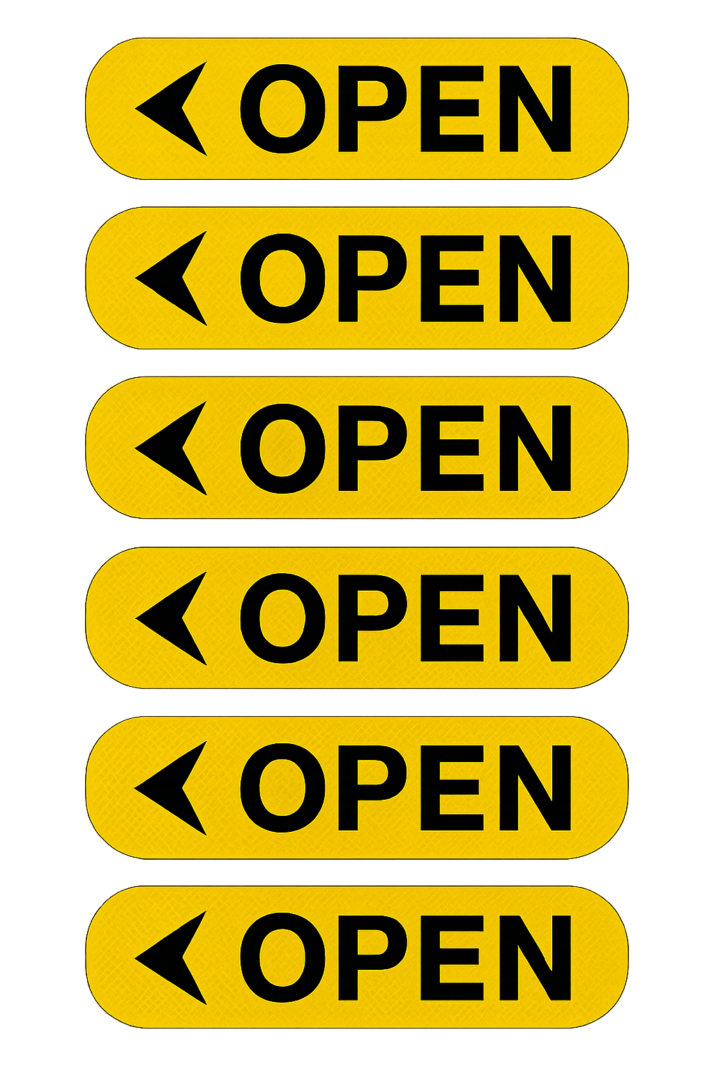 Reflective “OPEN” Door Safety Stickers — High-Visibility Pack Niagara Stands Out