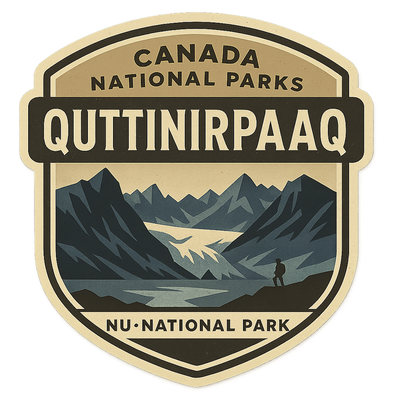 Vintage Emblem Of Quttinirpaaq National Park Sticker Vintage Emblem of Quttinirpaaq National Park bbba be bff dbaadac