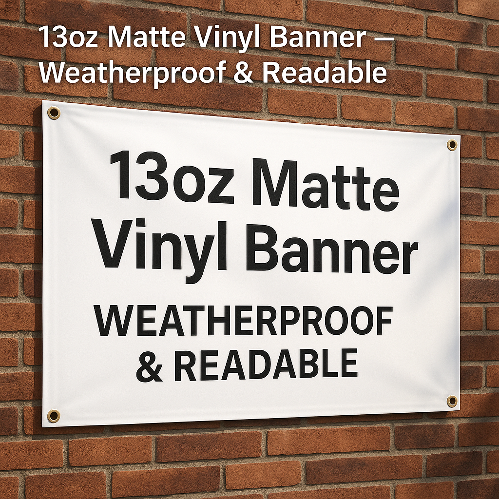13oz Matte Vinyl Banner — Hemmed & Grommeted | Same-day de