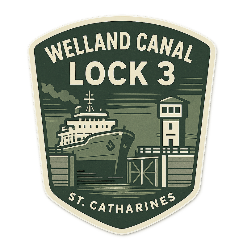 Same-Day Welland Canal Lock 3 Emblem Sticker in Niagara Welland Canal Lock Emblem