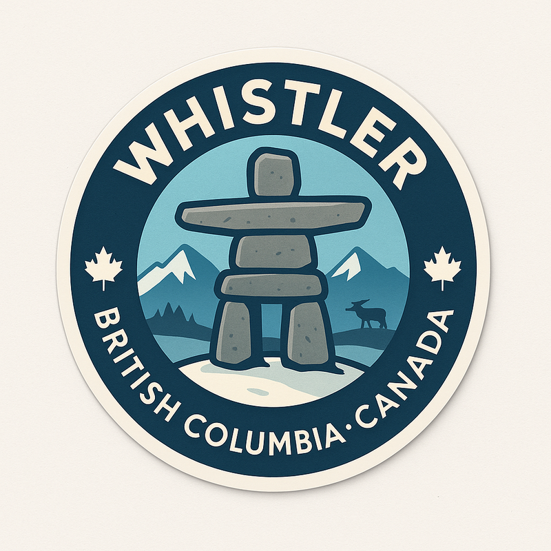 Whistler Inukshuk Travel Sticker | Canadian Symbol Sticker - Product Image