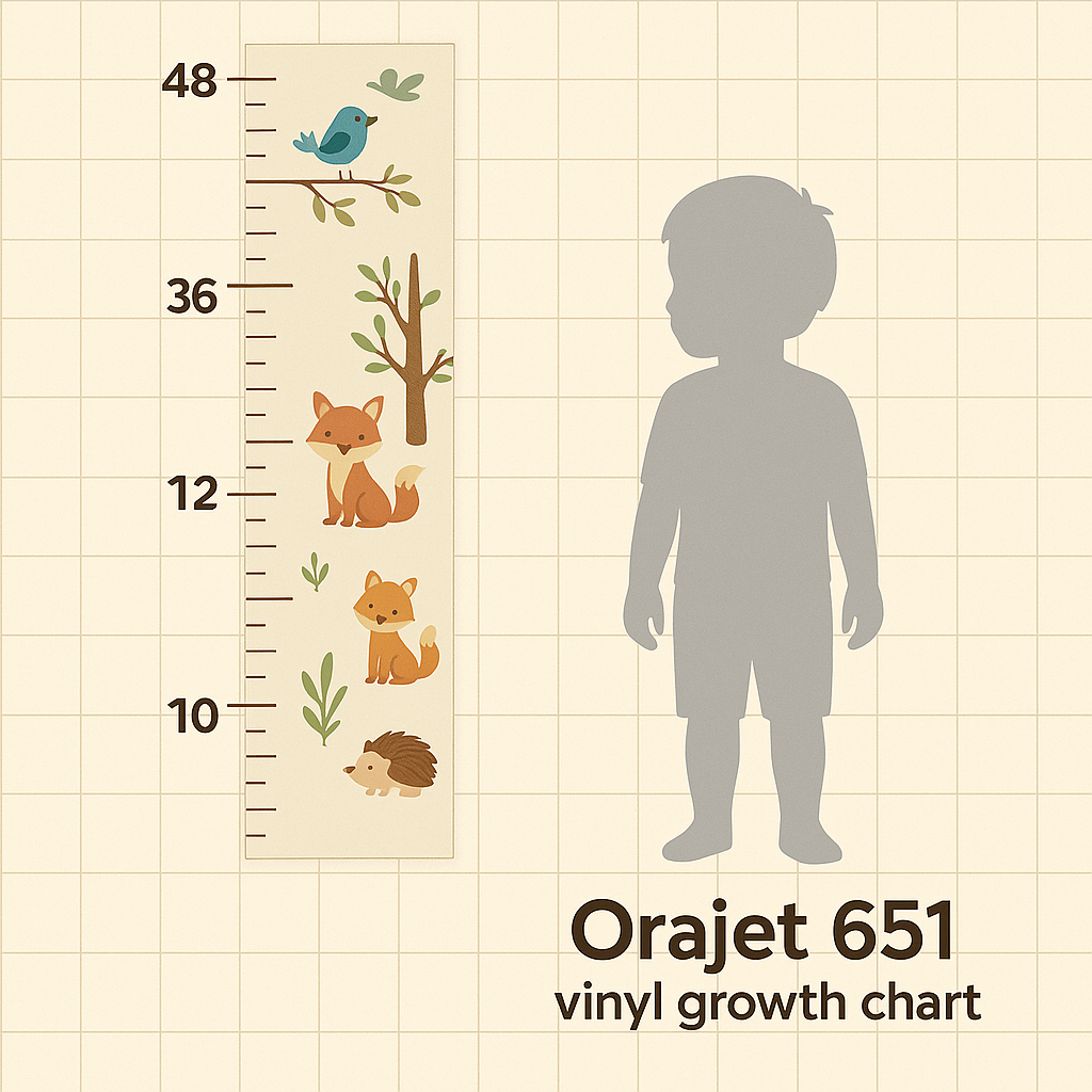 Personalized Nursery Growth Chart Decal – 48″ or 60″ Fabric Vinyl Niagara Stands Out