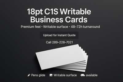 18pt C1S Writable Business Cards Niagara | Thick Appointment Cards | Premium Note-Taking Cards St Catharines Niagara Stands Out