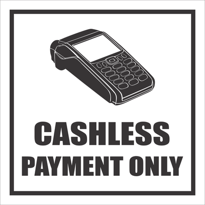 CASHLESS PAYMENT ONLY β Durable Vinyl Storefront Decal (Canada) Niagara Stands Out