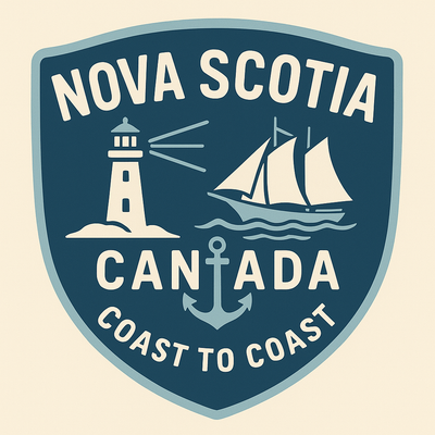 Nova Scotia Canada badge featuring authentic Mayflower design - Premium provincial pride collection