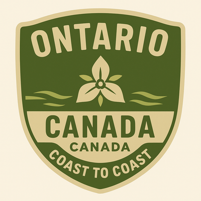 Ontario Canada badge featuring authentic Trillium flower design - Premium provincial pride collection
