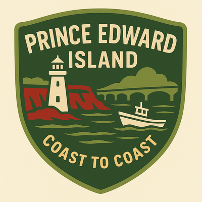 Prince Edward Island Canada badge featuring authentic Lady's slipper design - Premium provincial pride collection