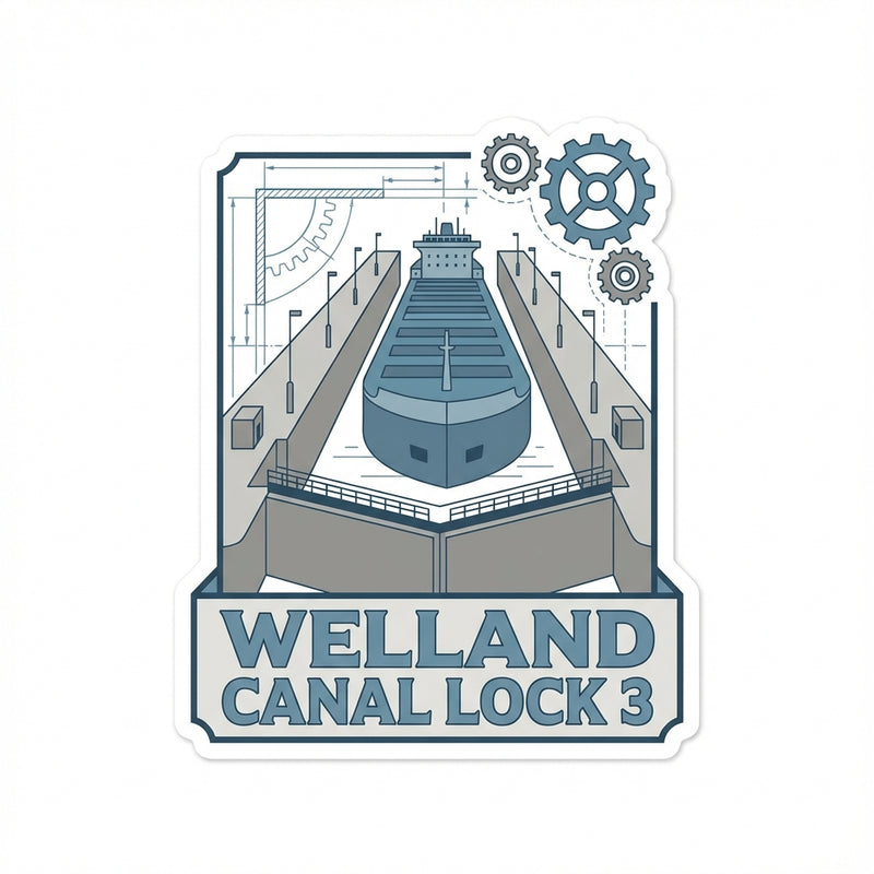 Welland Canal Lock 3 - Engineering Marvel - Premium Vector Design
