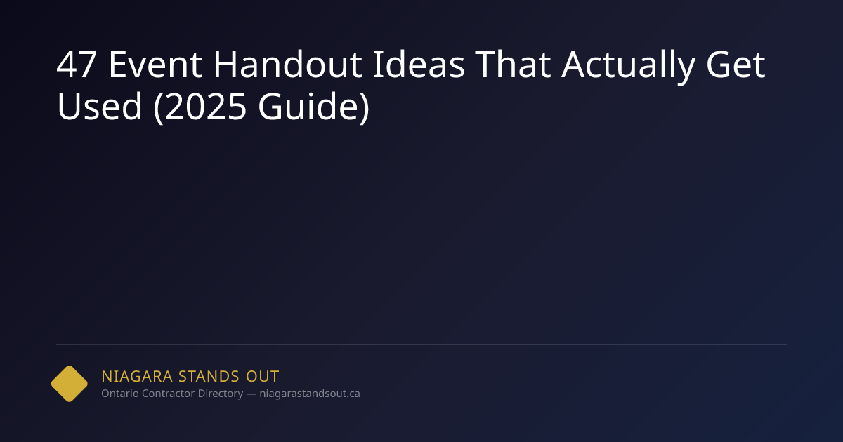 47 Event Handout Ideas That Actually Get Used (2025 Guide) | NSO.ca