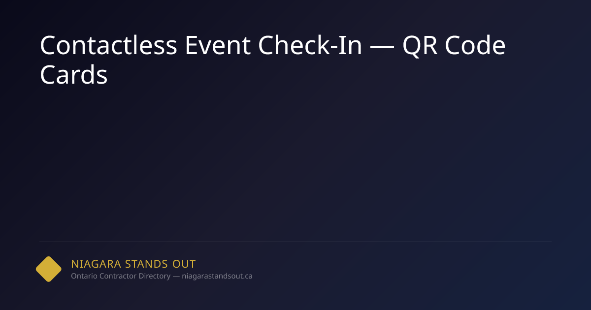 Contactless Event Check-In — QR Code Cards | NSO.ca