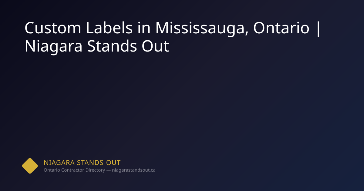 Custom Labels in Mississauga, Ontario | Niagara Stands Out
