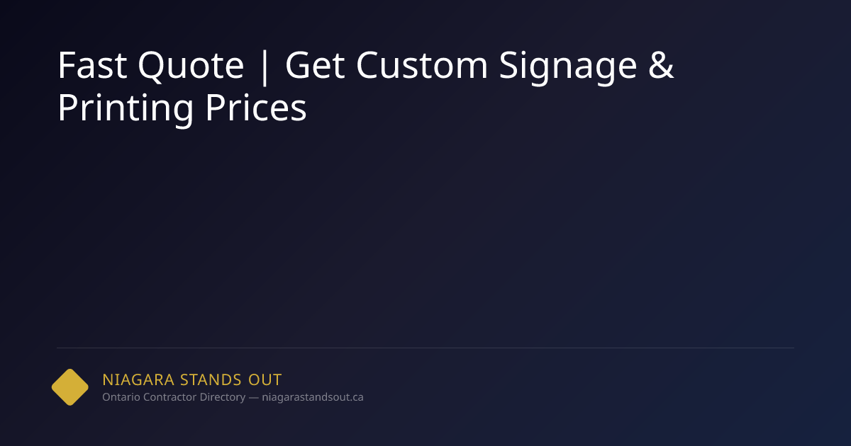 Fast Quote | Get Custom Signage & Printing Prices | NSO.ca