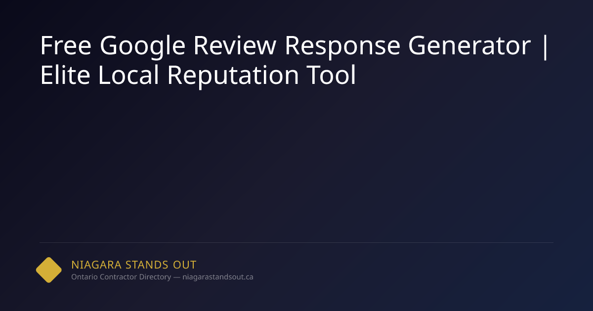 Free Google Review Response Generator | Elite Local Reputation Tool ...