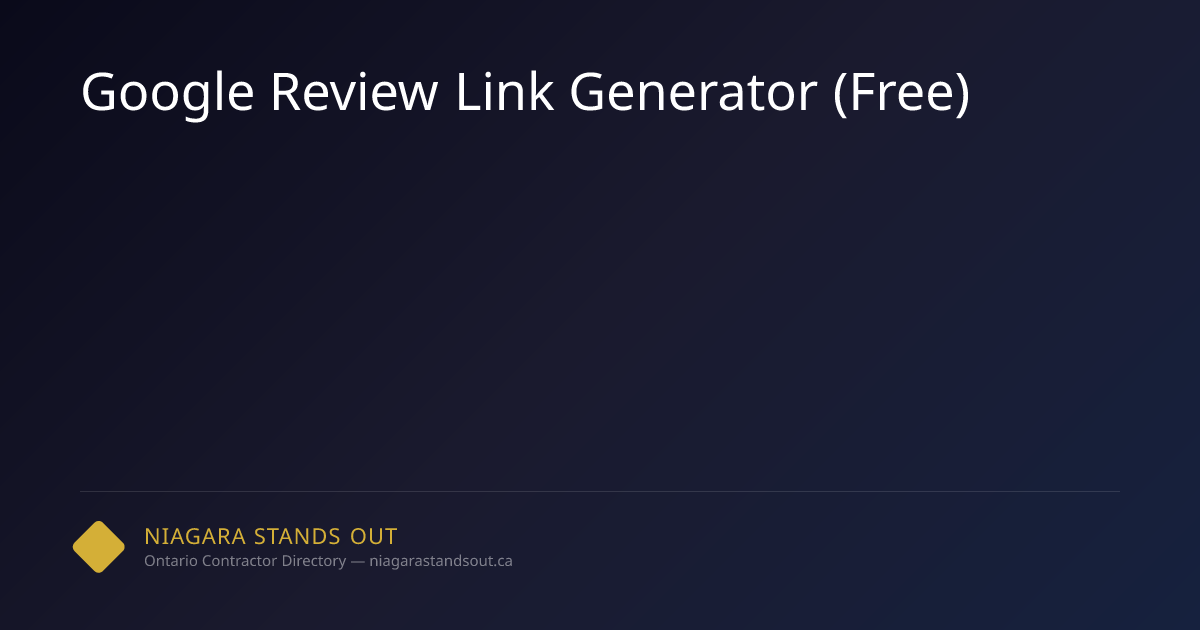 Google Review Link Generator (Free) | NSO.ca